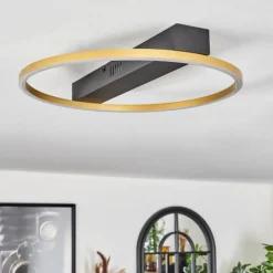 Lampes Art Déco-hofstein Plafonnier Cajean LED Noir, 1 lumière