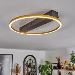 Lampes Art Déco-hofstein Plafonnier Cajean LED Noir, 1 lumière