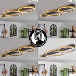 Lampes Dorées-hofstein Plafonnier Cajean LED Noir, 3 lumières