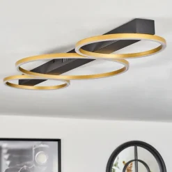 Lampes Dorées-hofstein Plafonnier Cajean LED Noir, 3 lumières
