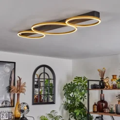 Lampes Dorées-hofstein Plafonnier Cajean LED Noir, 3 lumières