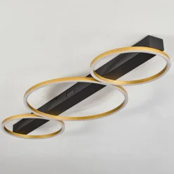 Lampes Dorées-hofstein Plafonnier Cajean LED Noir, 3 lumières