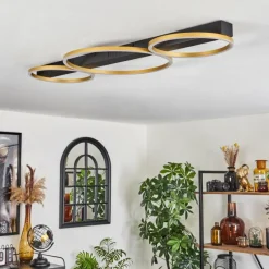 Lampes Dorées-hofstein Plafonnier Cajean LED Noir, 3 lumières