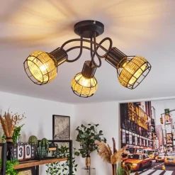 Luminaires Scandinaves-hofstein Plafonnier Calamar Noir, 3 lumières