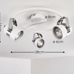 Lampes Industrielles-hofstein Plafonnier Callac Blanc, 3 lumières