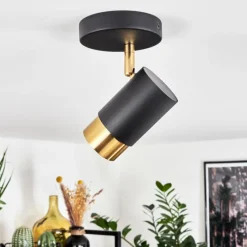 hofstein Plafonnier Campanas Laiton, Noir, 1 lumière