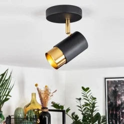 hofstein Plafonnier Campanas Laiton, Noir, 1 lumière