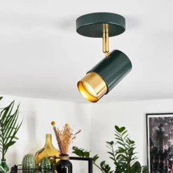 hofstein Plafonnier Campanas Vert, Laiton, 1 lumière