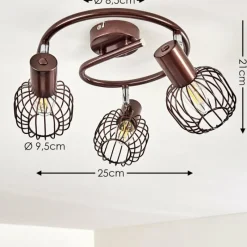 hofstein Plafonnier Cancun Brun, 3 lumières* Spots Et Projecteurs