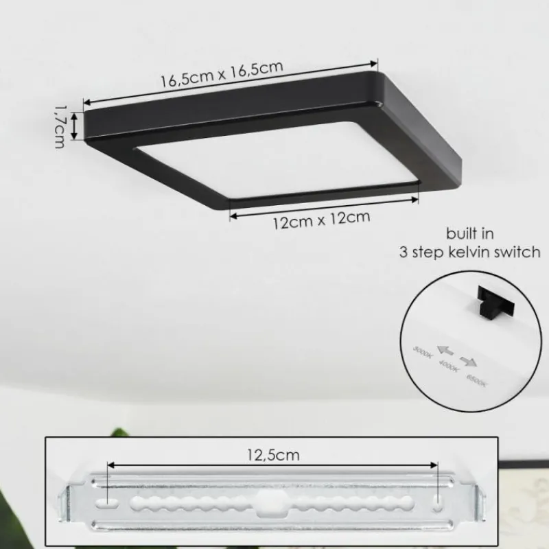 hofstein Plafonnier Canditas LED Noir, 1 lumière* Éclairage Led