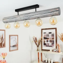 Lampes Vintages & Rétros-hofstein Plafonnier Canedo Gris, Noir, 5 lumières
