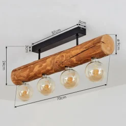 Luminaires Scandinaves-hofstein Plafonnier Canedo Noir, 4 lumières