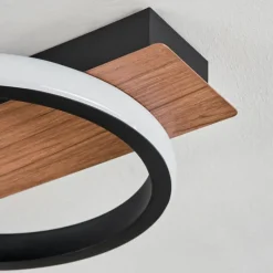 Luminaires Scandinaves-hofstein Plafonnier Canhestros LED Brun, Couleur bois, Noir, 1 lumière
