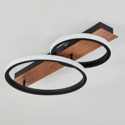 Luminaires Scandinaves-hofstein Plafonnier Canhestros LED Couleur bois, Noir, 1 lumière