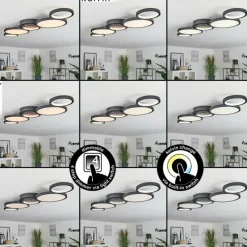 hofstein Plafonnier Carabajal LED Noir, 1 lumière