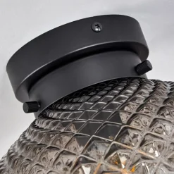 Suspension Verre Fumé-hofstein Plafonnier Caracoles Noir, 1 lumière