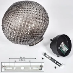 Suspension Verre Fumé-hofstein Plafonnier Caracoles Noir, 1 lumière