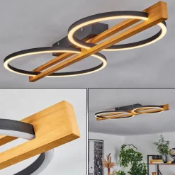 hofstein Plafonnier Carcano LED Brun, Noir, 2 lumières