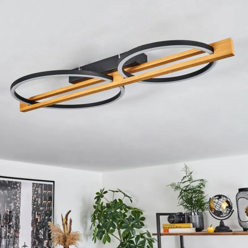 hofstein Plafonnier Carcano LED Brun, Noir, 2 lumières