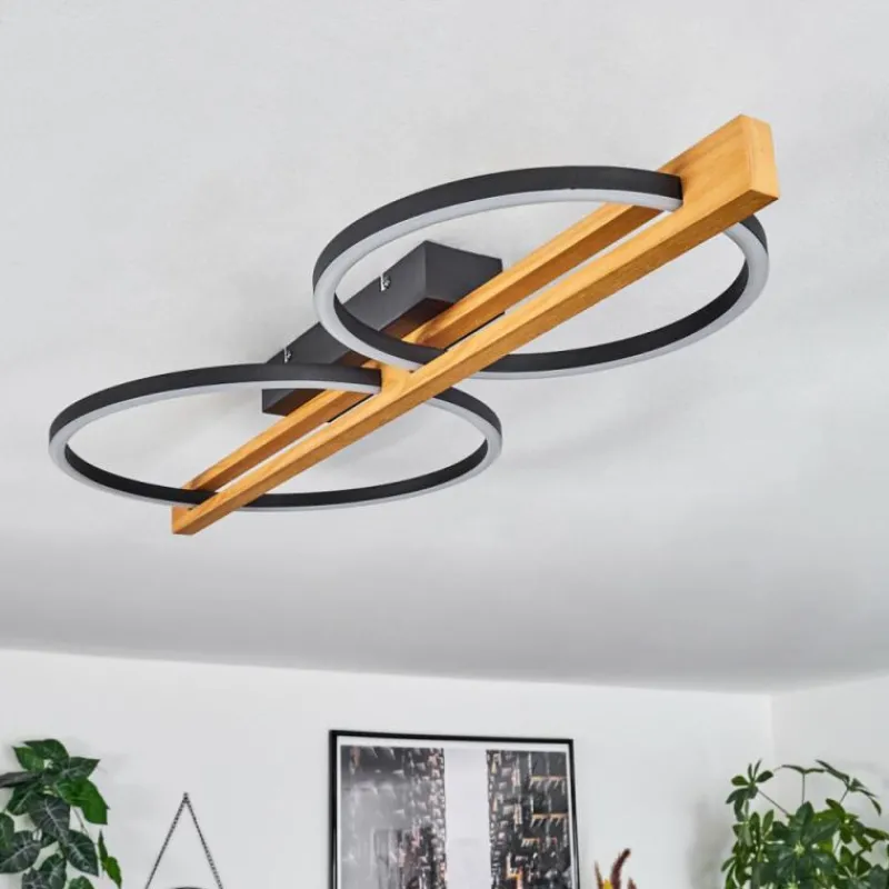 hofstein Plafonnier Carcano LED Brun, Noir, 2 lumières