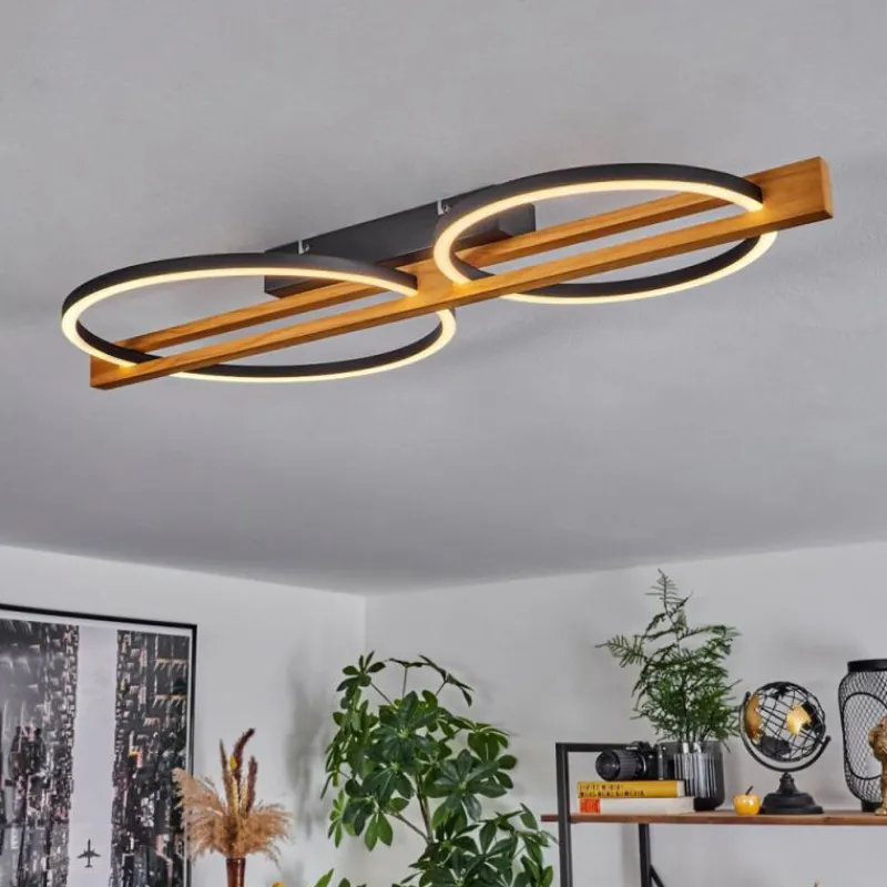 hofstein Plafonnier Carcano LED Brun, Noir, 2 lumières