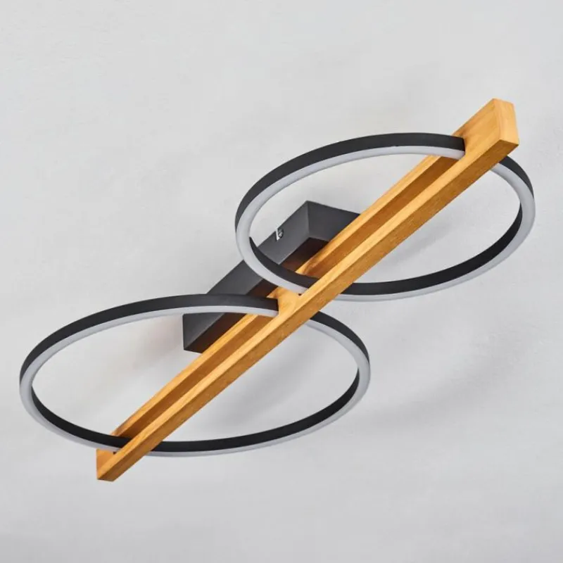 hofstein Plafonnier Carcano LED Brun, Noir, 2 lumières