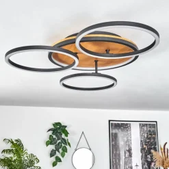 hofstein Plafonnier Cardozo LED Écru, Noir, 1 lumière