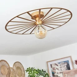 Lampes Vintages & Rétros-hofstein Plafonnier Carqueja Laiton, 1 lumière