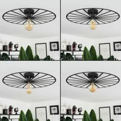 Lampes Industrielles-hofstein Plafonnier Carqueja Noir, 1 lumière