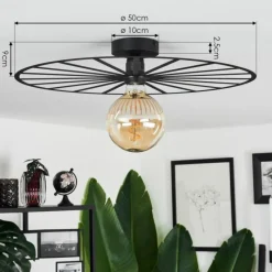 Lampes Industrielles-hofstein Plafonnier Carqueja Noir, 1 lumière