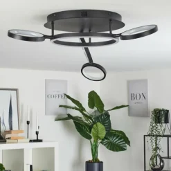 hofstein Plafonnier Carrisito LED Noir, 1 lumière