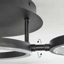 hofstein Plafonnier Carrisito LED Noir, 1 lumière