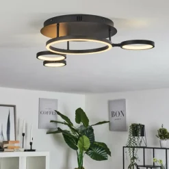 hofstein Plafonnier Carrisito LED Noir, 1 lumière