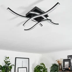 hofstein Plafonnier Casais LED Noir, 4 lumières