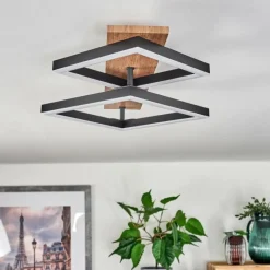 hofstein Plafonnier Cascada Brun, Couleur bois, Noir, 1 lumière