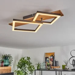 hofstein Plafonnier Cascada Brun, Couleur bois, Noir, 1 lumière