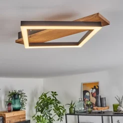 hofstein Plafonnier Cascada Brun, Couleur bois, Noir, 1 lumière