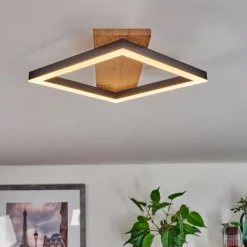 hofstein Plafonnier Cascada Brun, Couleur bois, Noir, 1 lumière