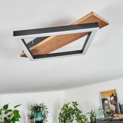 hofstein Plafonnier Cascada Brun, Couleur bois, Noir, 1 lumière