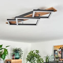 hofstein Plafonnier Cascada Brun, Couleur bois, Noir, 1 lumière