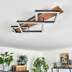 hofstein Plafonnier Cascada Brun, Couleur bois, Noir, 1 lumière