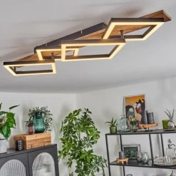 hofstein Plafonnier Cascada LED Brun, Couleur bois, Noir, 1 lumière