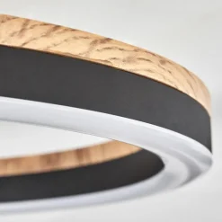 hofstein Plafonnier Cascada LED Brun, Couleur bois, Noir, 1 lumière