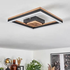 hofstein Plafonnier Cascada LED Brun, Couleur bois, Noir, 1 lumière