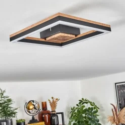 hofstein Plafonnier Cascada LED Brun, Couleur bois, Noir, 1 lumière