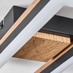 hofstein Plafonnier Cascada LED Brun, Couleur bois, Noir, 1 lumière