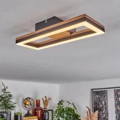 hofstein Plafonnier Cascada LED Brun, Couleur bois, Noir, 1 lumière