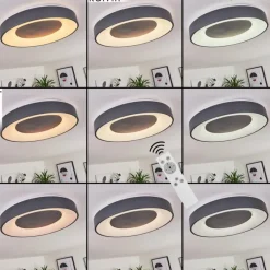 hofstein Plafonnier Casina LED Anthracite, Blanc, 1 lumière, Télécommandes