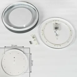 hofstein Plafonnier Casina LED Anthracite, Blanc, 1 lumière, Télécommandes