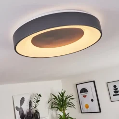 hofstein Plafonnier Casina LED Anthracite, Blanc, 1 lumière, Télécommandes